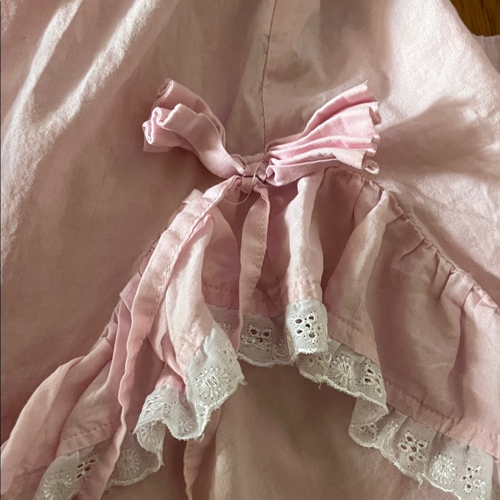 Vintage Retro 1960s Pink Ruffled Lace Cotton Bloomers Baby Doll Pajama Set - Picture 5 of 10